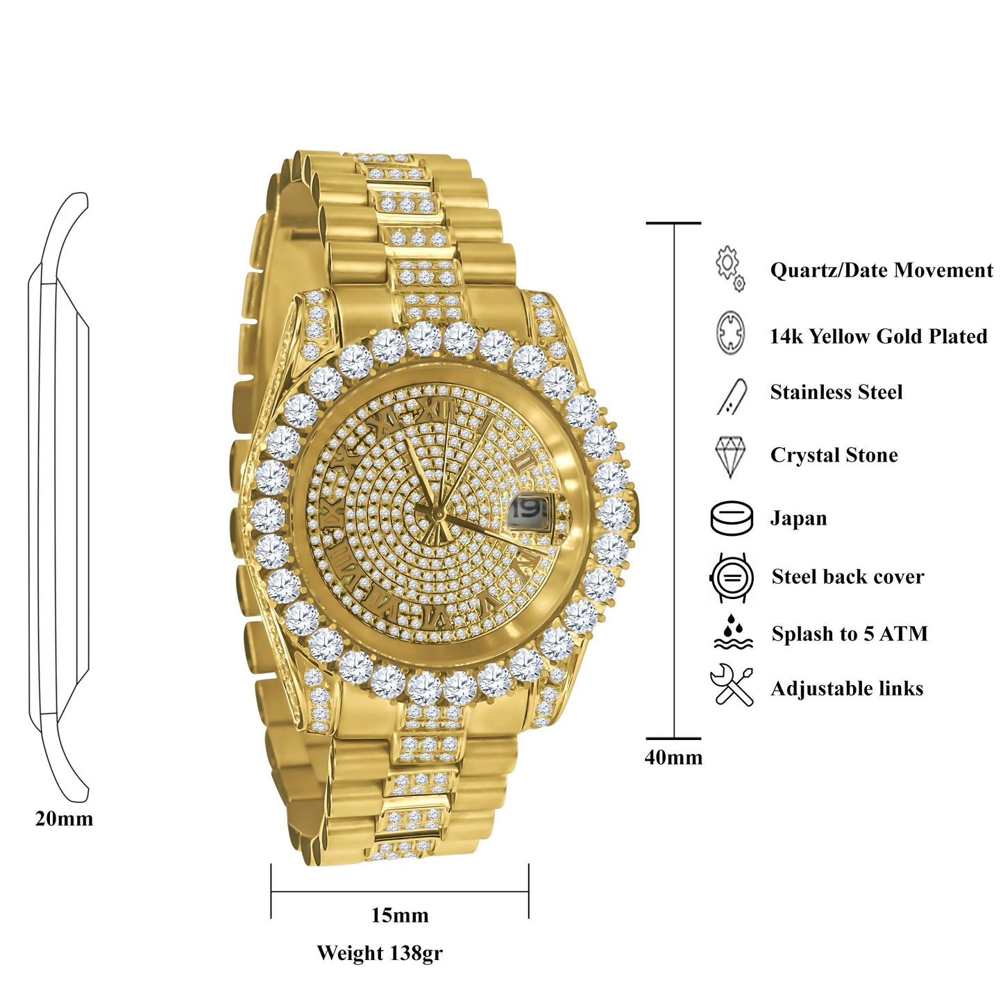 Forte Steel CZ Watch | 530301