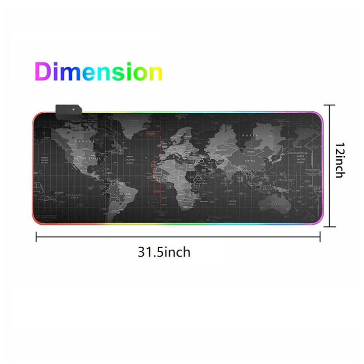 Dragon RGB Gaming Mouse Pad World Map