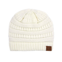 CC Beanie Popular Unisex Cable Knit Men Women Kids Skully Winter Hats