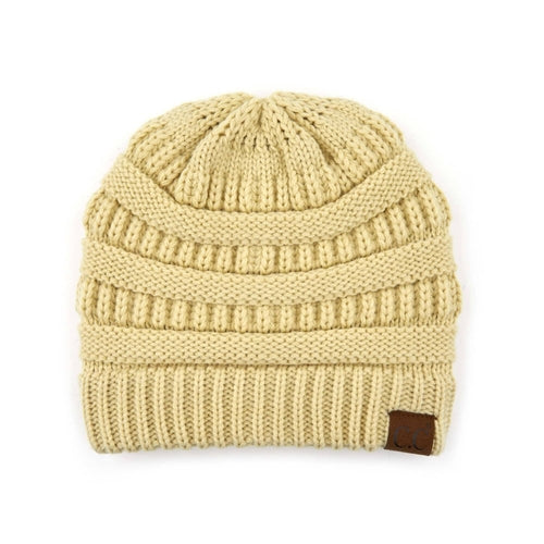 CC Beanie Popular Unisex Cable Knit Men Women Kids Skully Winter Hats