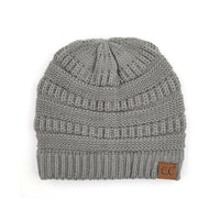 CC Beanie Popular Unisex Cable Knit Men Women Kids Skully Winter Hats