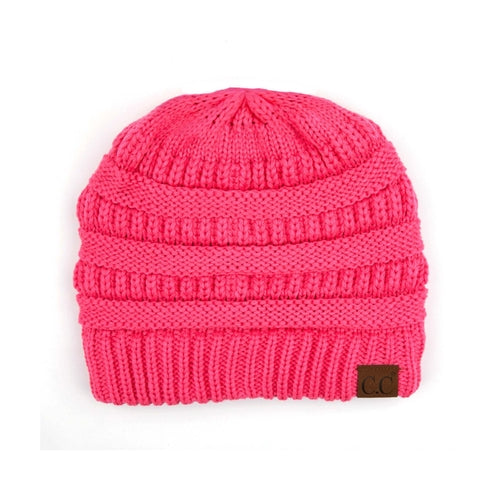 CC Beanie Popular Unisex Cable Knit Men Women Kids Skully Winter Hats