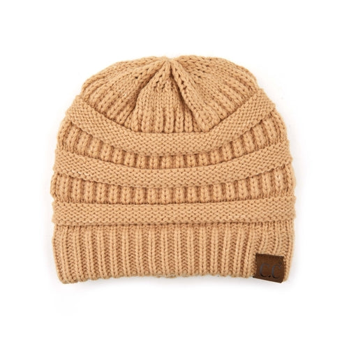 CC Beanie Popular Unisex Cable Knit Men Women Kids Skully Winter Hats