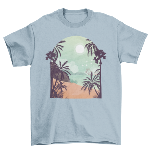 Exotic Beach T-shirt Design