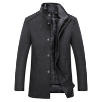 Winter Men Wool Jacket Slim Fit Thick Warm Coat