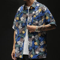 Mens Loose Fit Summer Hawaiian Shirt