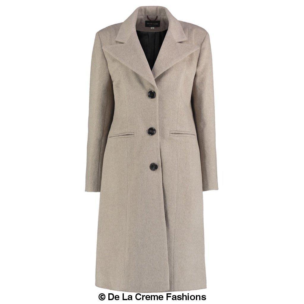 De La Creme - Women's Mohair Blend Longline Winter Coat