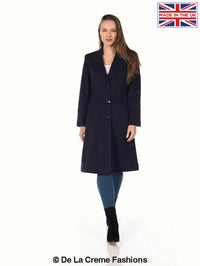 De La Creme - Women's Mohair Blend Longline Winter Coat