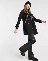 Military Coat with Contrast Buttons (C10215)