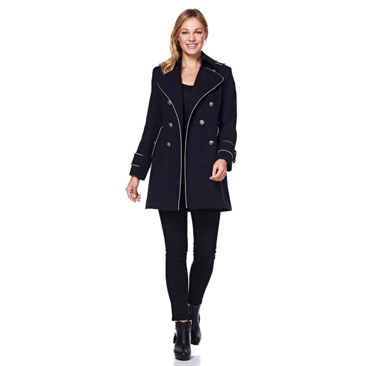 Military Coat with Contrast Buttons (C10215)