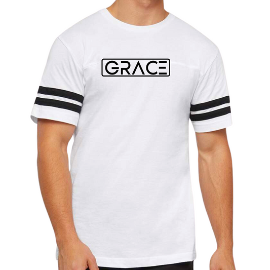 Mens Vintage Sport Graphic T-shirt Grace Christian Black Illustration