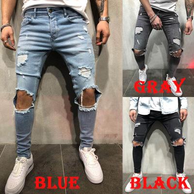 2018 new fashion Men Jeans Stretch Destroyed Ripped Design Fashion