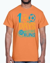 100 Days Of Home Runs -School  - Cotton Tee