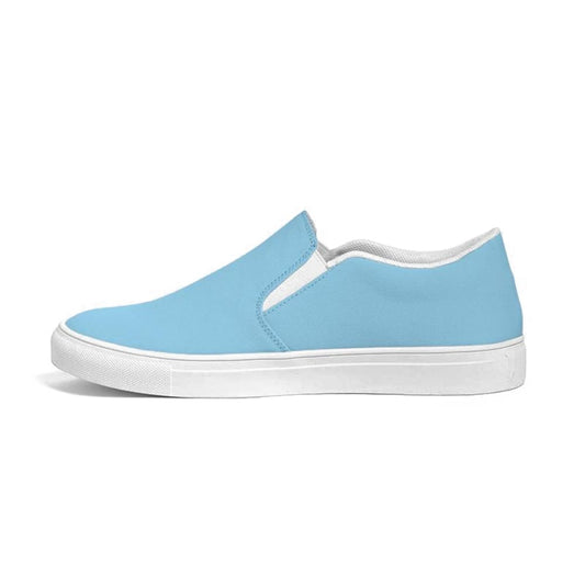 Womens Sneakers - Light Blue Low Top Slip-on Canvas Shoes